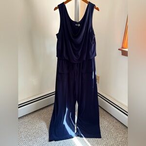 Women’s Navy Blue Jumpsuit — Size XL short